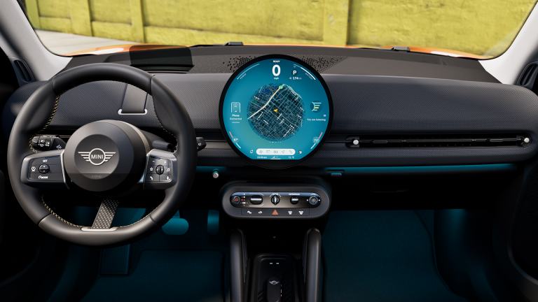 All-Electric MINI Aceman - interior - gallery experience modes - steering wheel